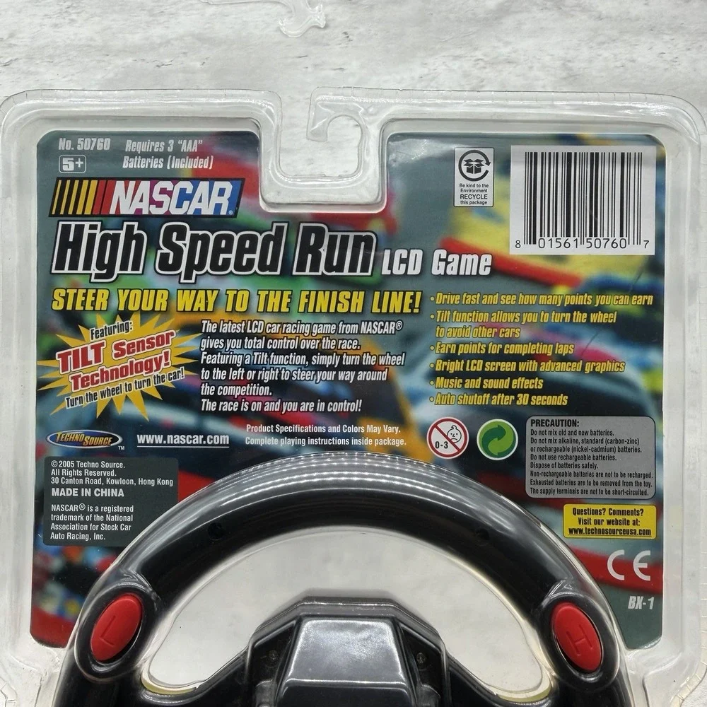 Nascar High Speed Run LCD Handheld Electronic Game Tilt Sensor Steering 2005